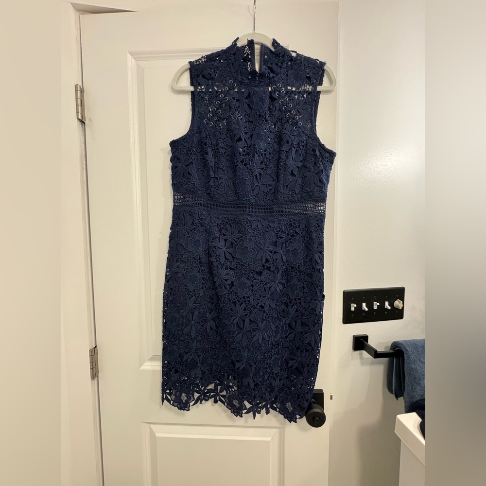 Blue lace dress